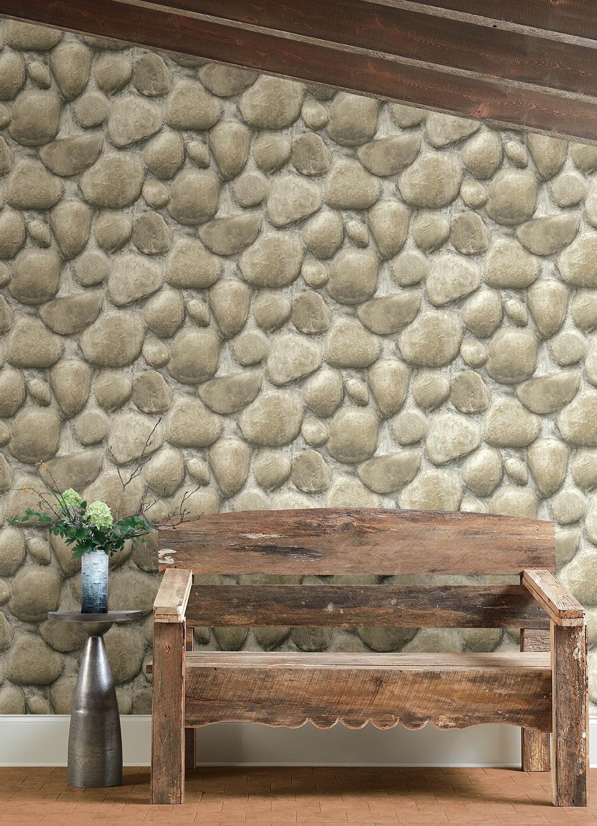 York Root Rock Grey Wallpaper