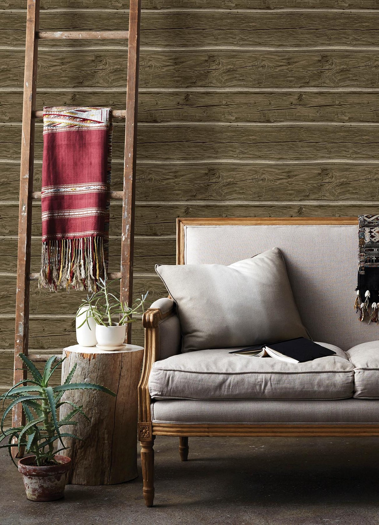York Lodgepole Dark Brown Wallpaper