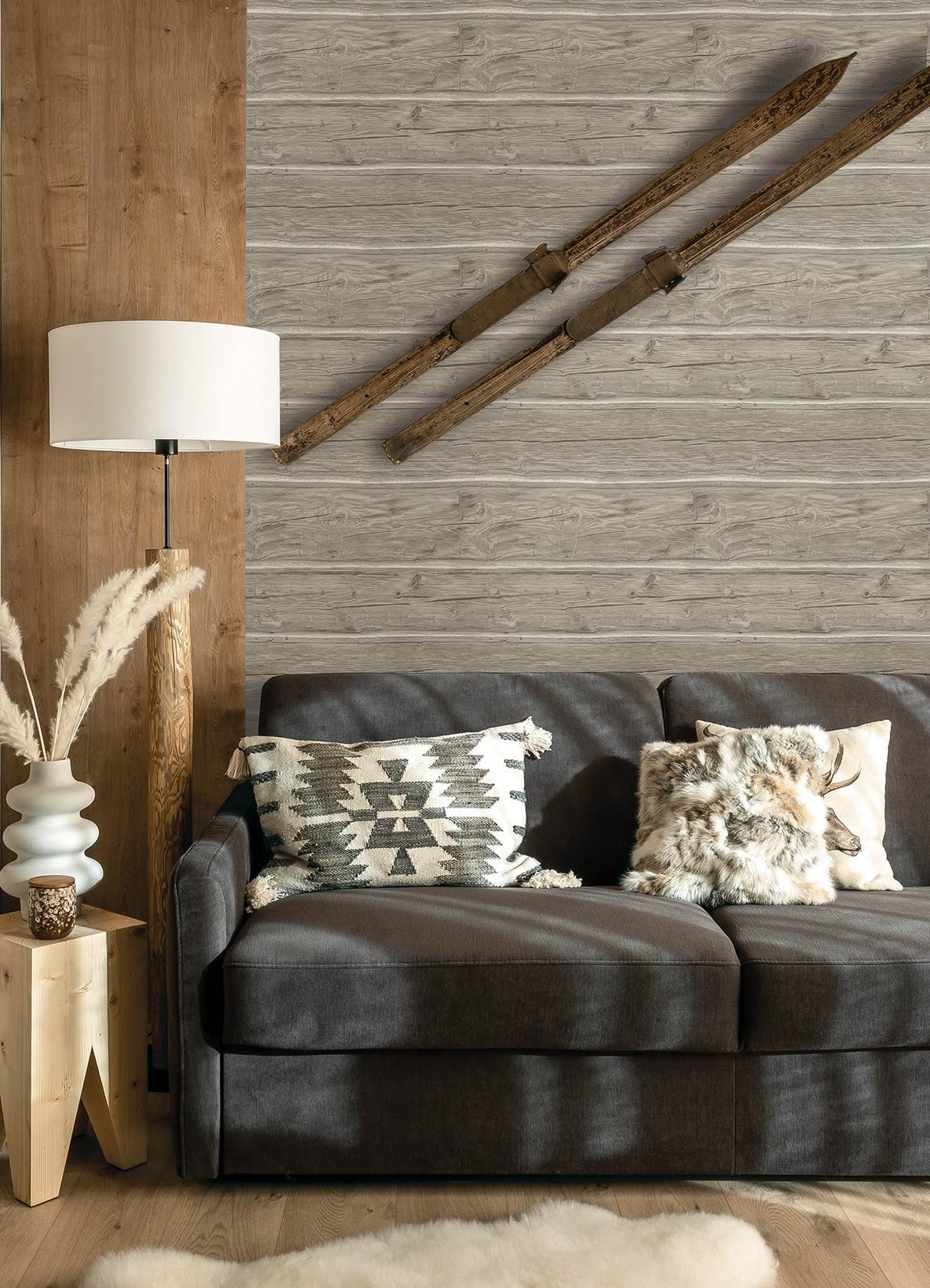 York Lodgepole Grey Wallpaper