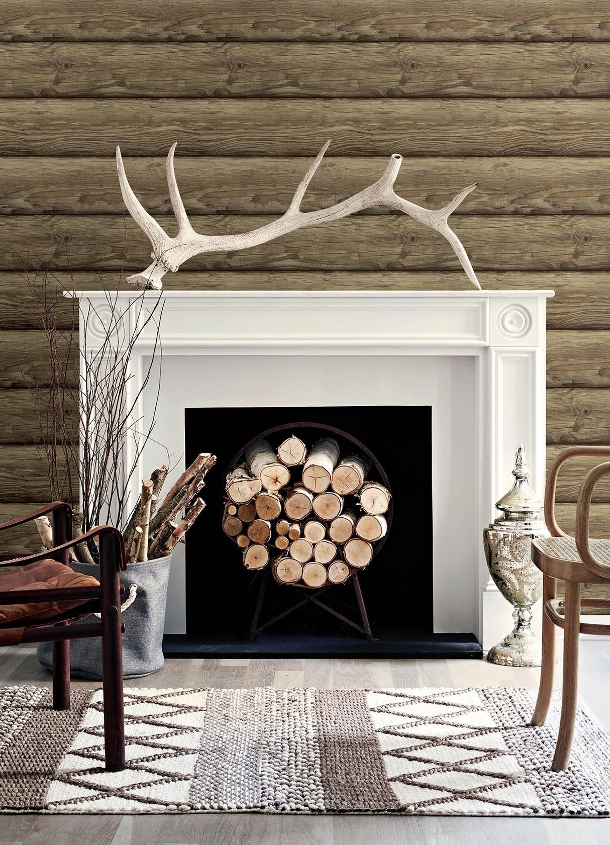 York Bunkhouse Chestnut Wallpaper