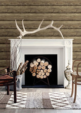 York Bunkhouse Chestnut Wallpaper