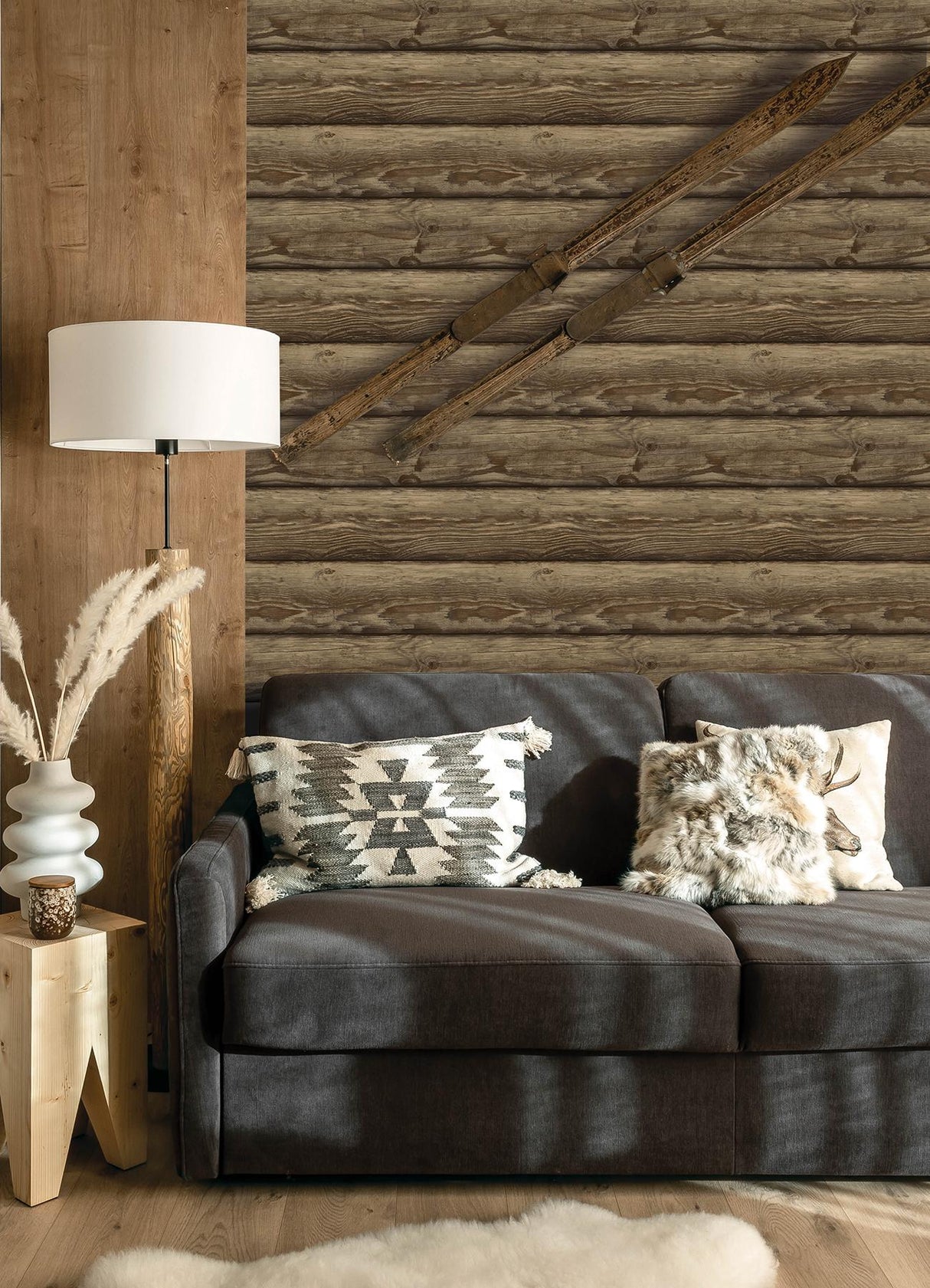 York Bunkhouse Chestnut Wallpaper