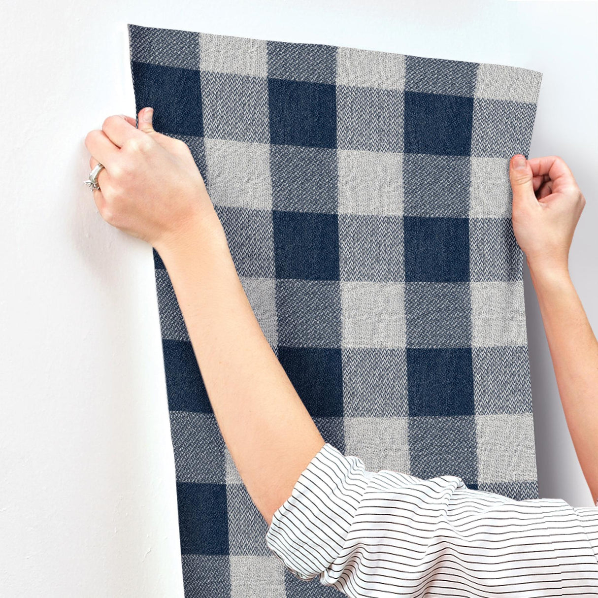 York Lumberjack Navy Wallpaper