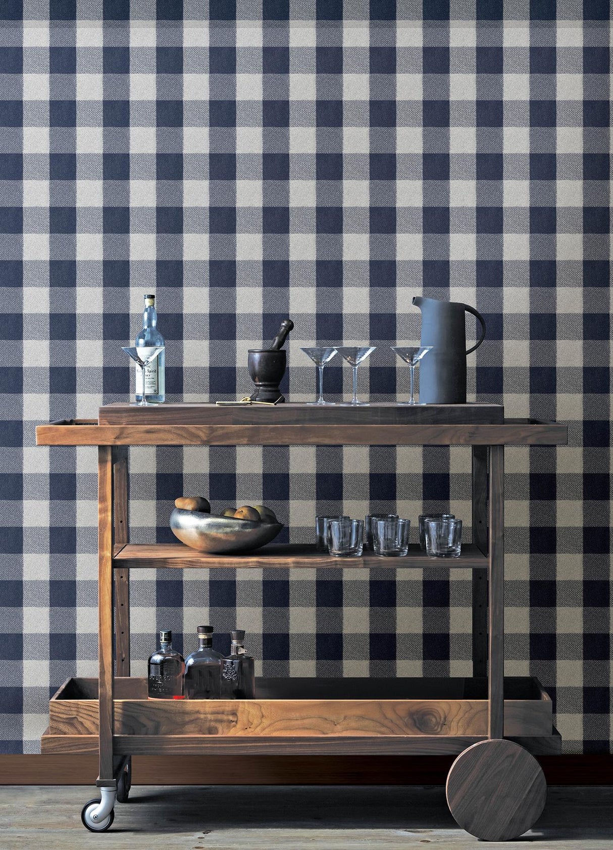 York Lumberjack Navy Wallpaper
