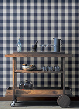 York Lumberjack Navy Wallpaper