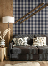 York Lumberjack Navy Wallpaper