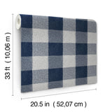 York Lumberjack Navy Wallpaper