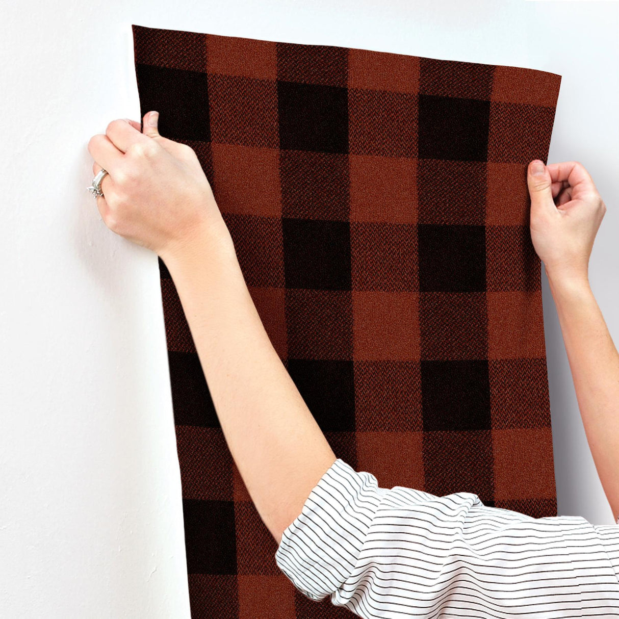 York Lumberjack Maroon Wallpaper