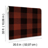 York Lumberjack Maroon Wallpaper