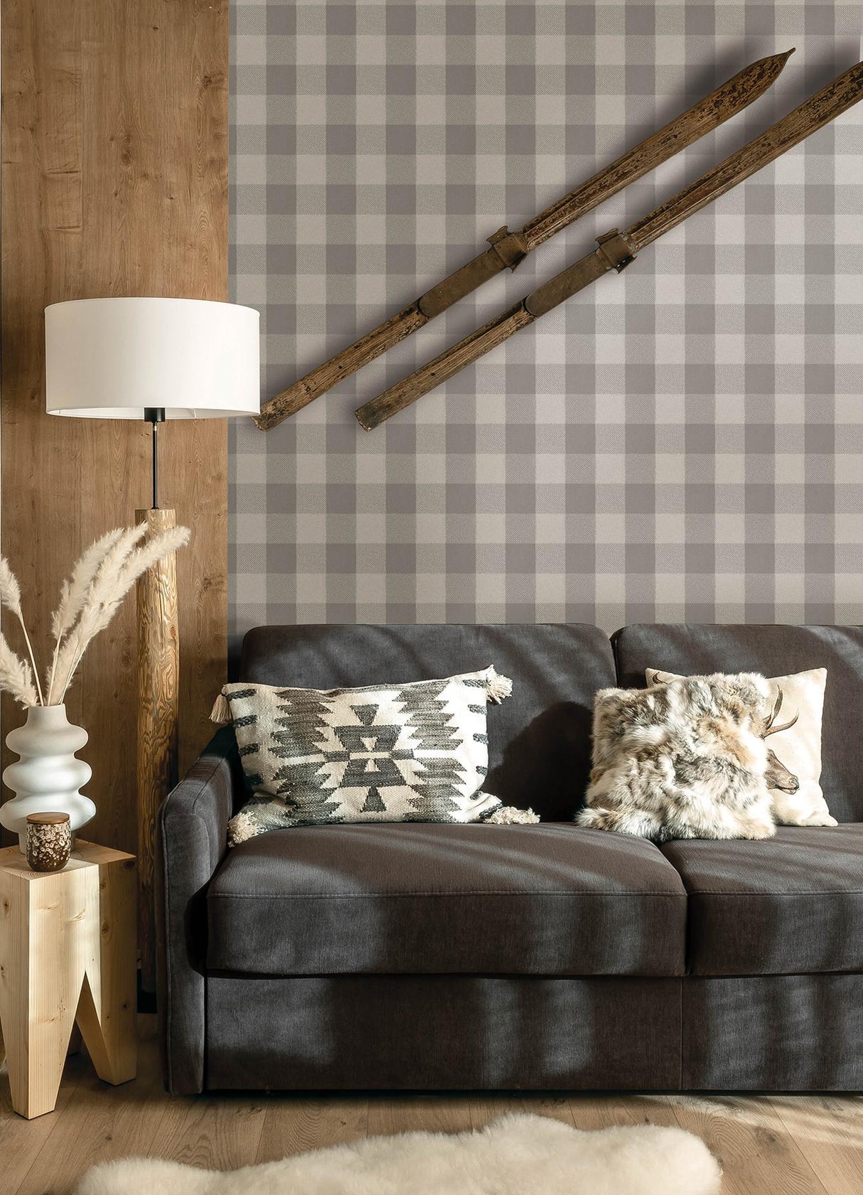 York Lumberjack Grey Wallpaper