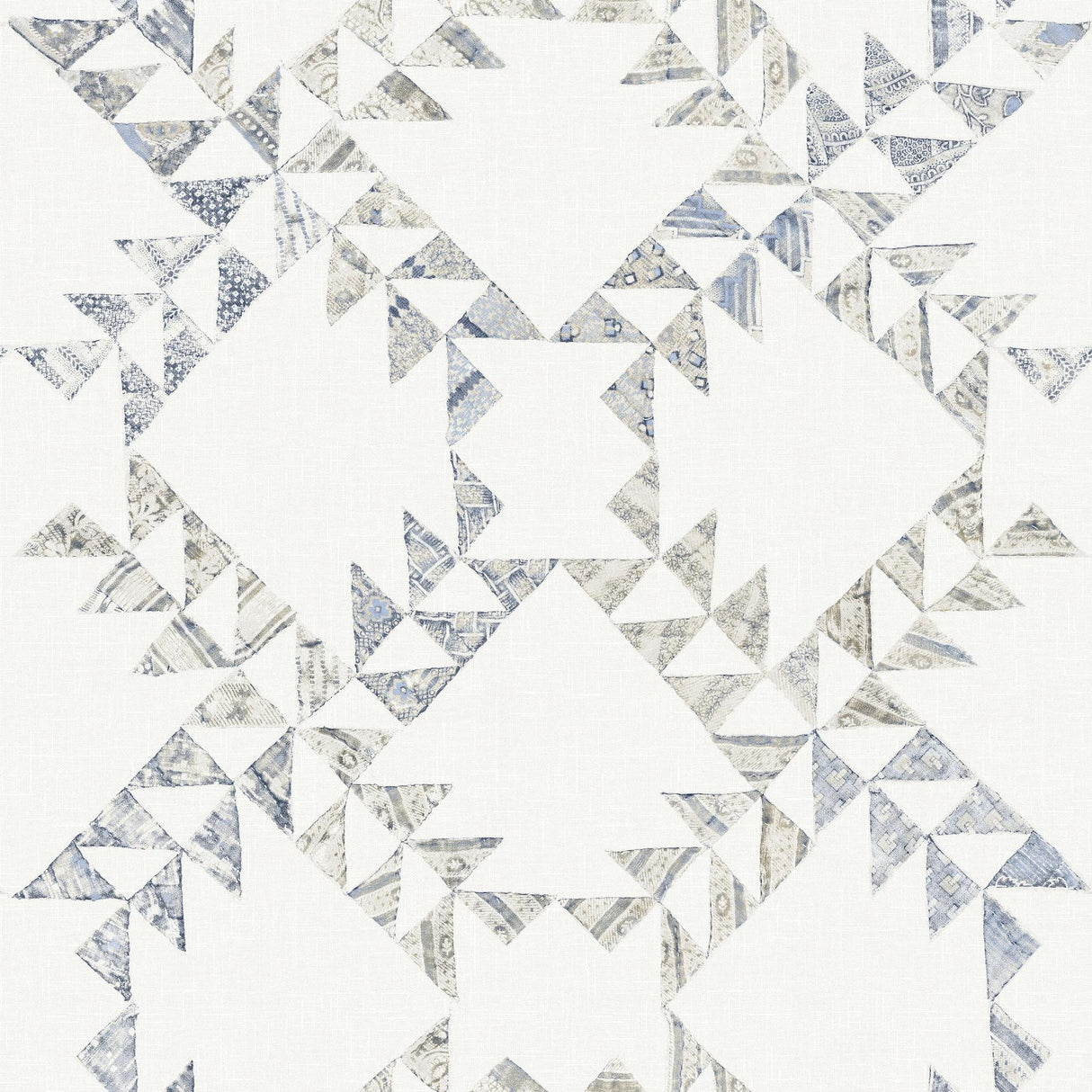 York Scrap Quilt Denim Wallpaper