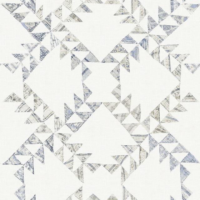 York Scrap Quilt Denim Wallpaper