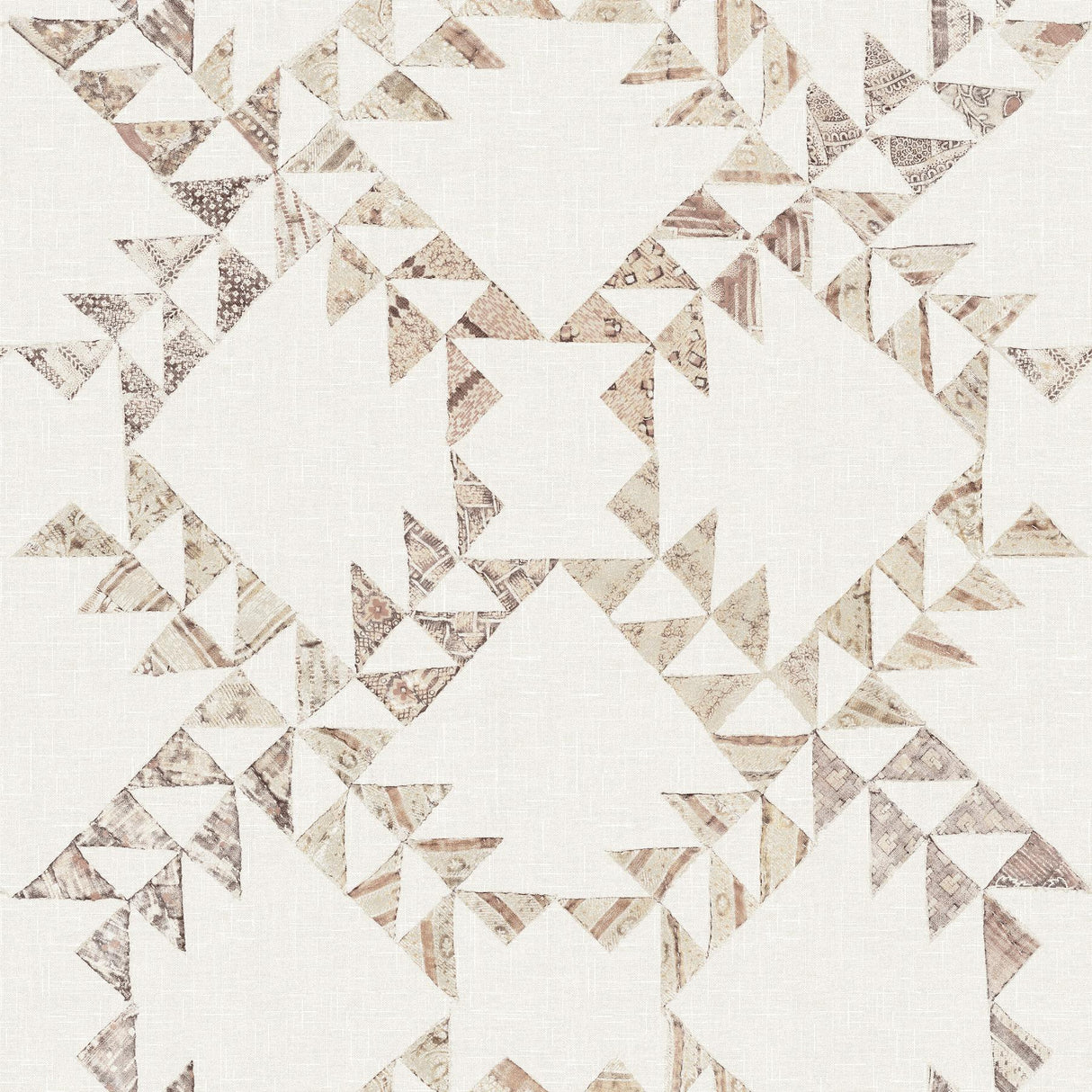 York Scrap Quilt Brown Wallpaper