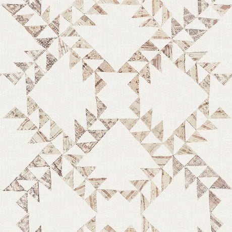 York Scrap Quilt Brown Wallpaper