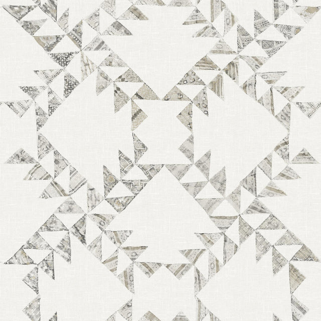 York Scrap Quilt Grey Wallpaper