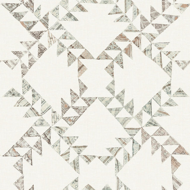 York Scrap Quilt Light Brown Wallpaper