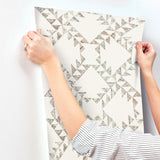 York Scrap Quilt Light Brown Wallpaper