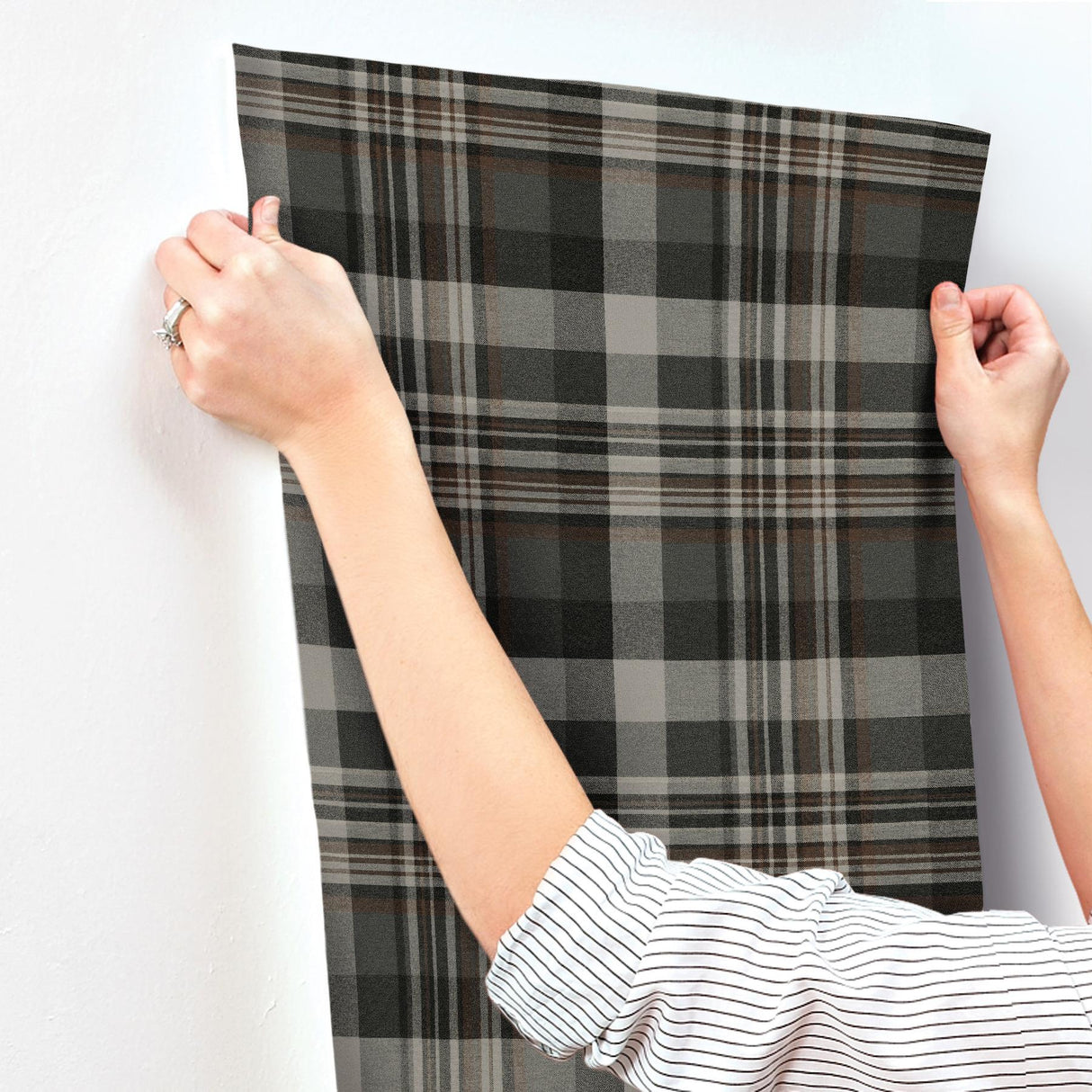 York Dutton Plaid Charcoal Wallpaper