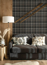 York Dutton Plaid Charcoal Wallpaper