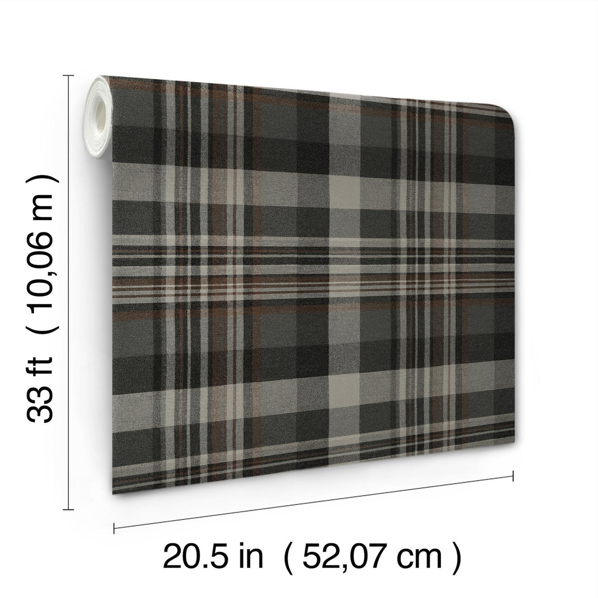 York Dutton Plaid Charcoal Wallpaper