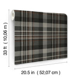 York Dutton Plaid Charcoal Wallpaper