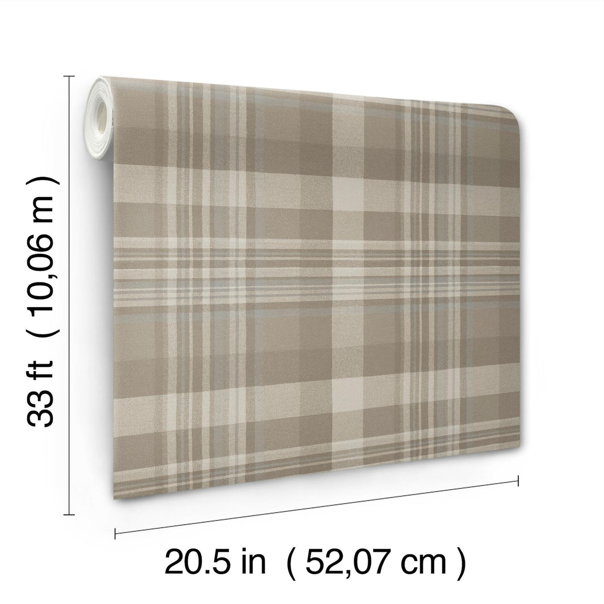 York Dutton Plaid Light Brown Wallpaper