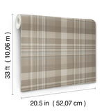 York Dutton Plaid Light Brown Wallpaper