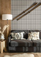 York Dutton Plaid Grey Wallpaper