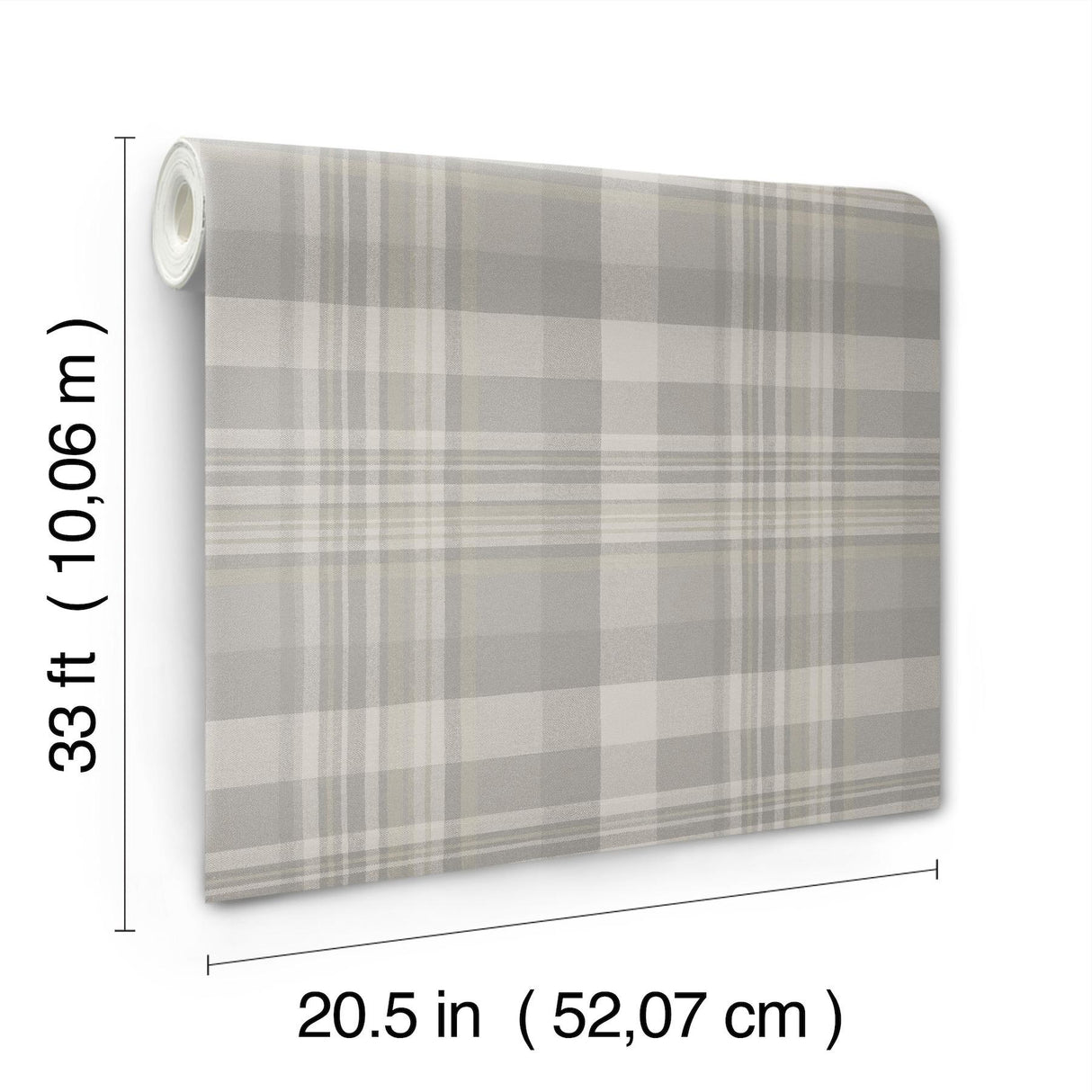 York Dutton Plaid Grey Wallpaper