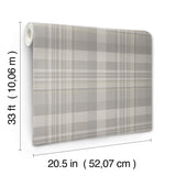 York Dutton Plaid Grey Wallpaper