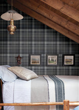York Dutton Plaid Indigo Wallpaper
