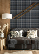 York Dutton Plaid Indigo Wallpaper
