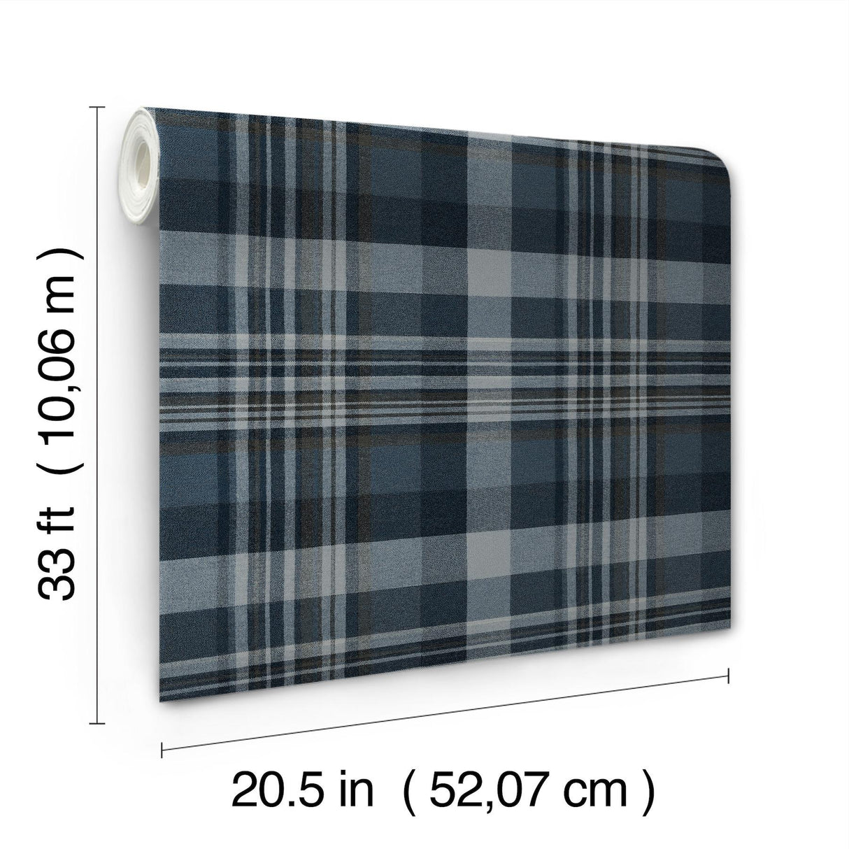 York Dutton Plaid Indigo Wallpaper