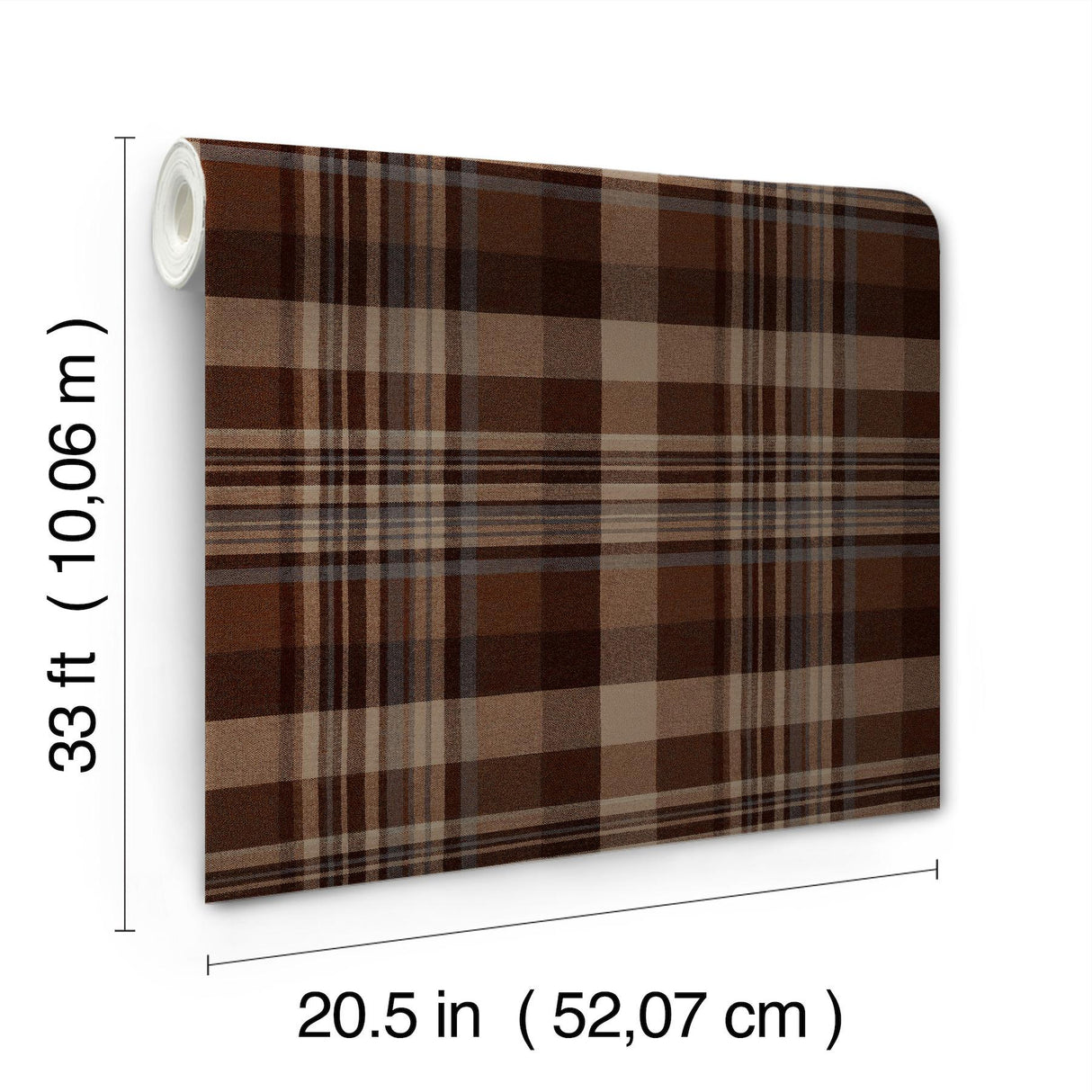 York Dutton Plaid Rust Wallpaper