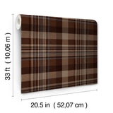 York Dutton Plaid Rust Wallpaper