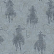 York Stockman Silhouette Blue Wallpaper