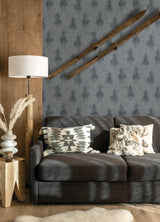 York Stockman Silhouette Blue Wallpaper