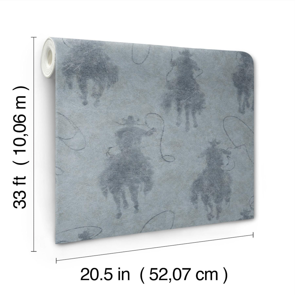 York Stockman Silhouette Blue Wallpaper