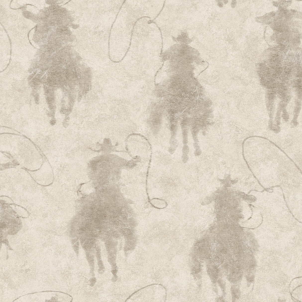 York Stockman Silhouette Light Grey Wallpaper