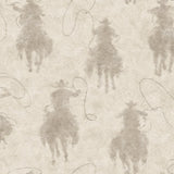 York Stockman Silhouette Light Grey Wallpaper