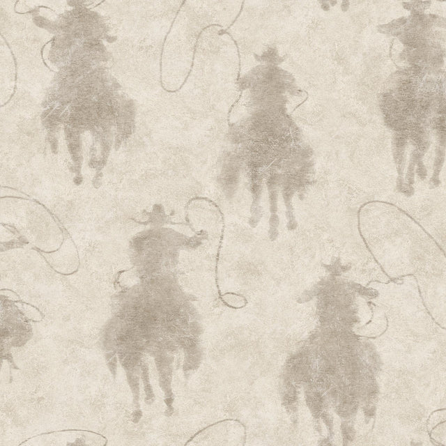 York Stockman Silhouette Light Grey Wallpaper