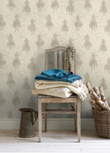 York Stockman Silhouette Light Grey Wallpaper