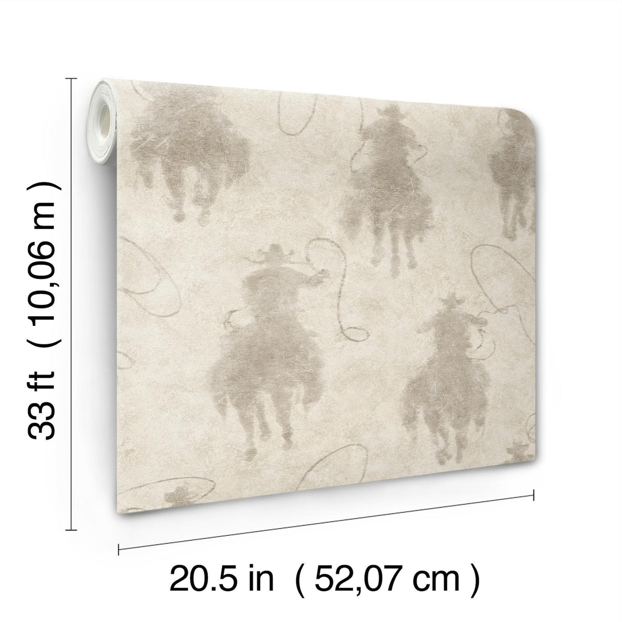 York Stockman Silhouette Light Grey Wallpaper