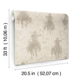 York Stockman Silhouette Light Grey Wallpaper
