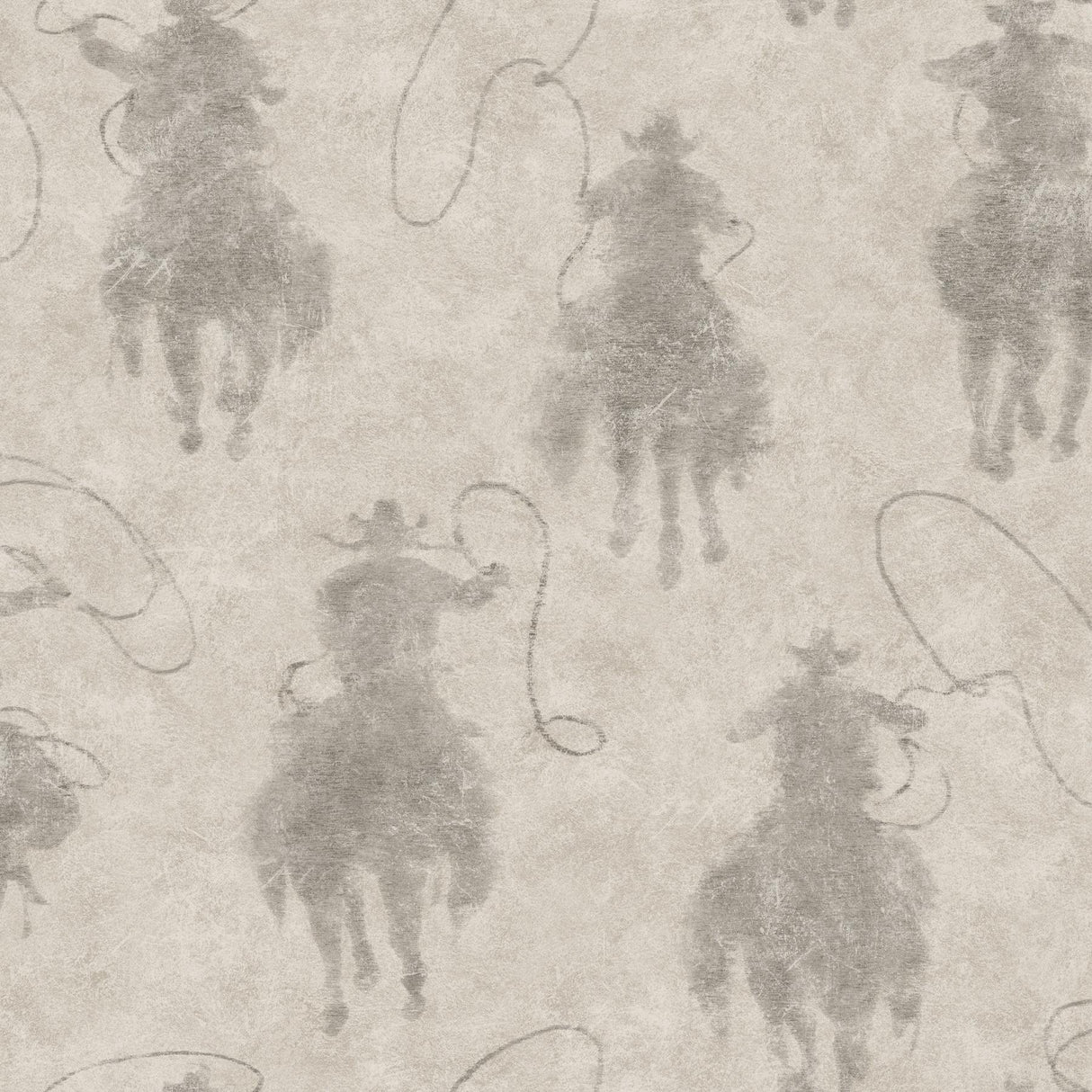 York Stockman Silhouette Grey Wallpaper