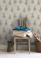 York Stockman Silhouette Grey Wallpaper