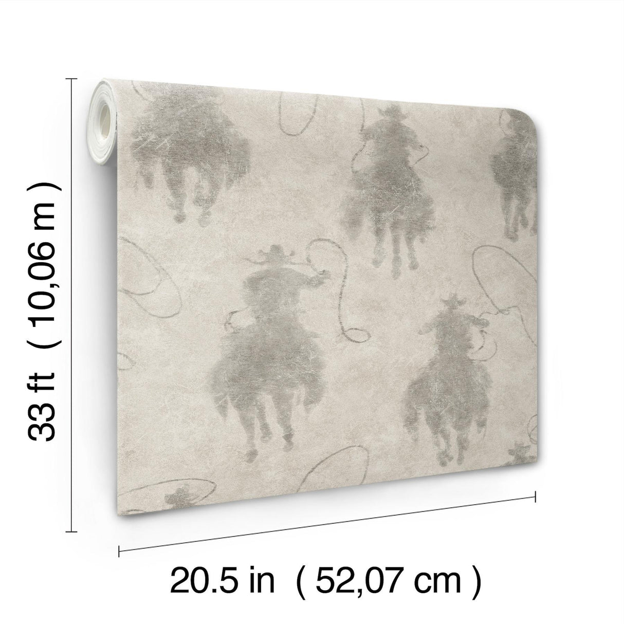 York Stockman Silhouette Grey Wallpaper