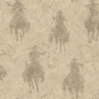 York Stockman Silhouette Khaki Wallpaper
