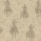 York Stockman Silhouette Khaki Wallpaper