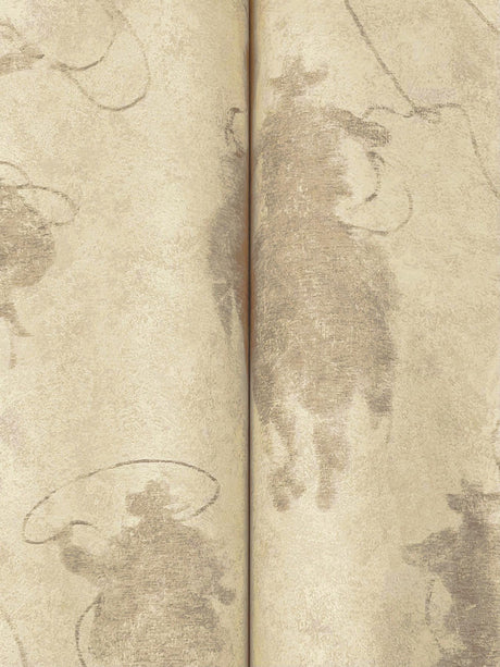 York Stockman Silhouette Khaki Wallpaper